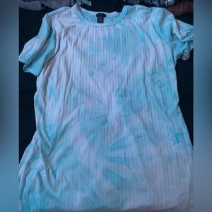 Blue tye dye short sleeved shirt